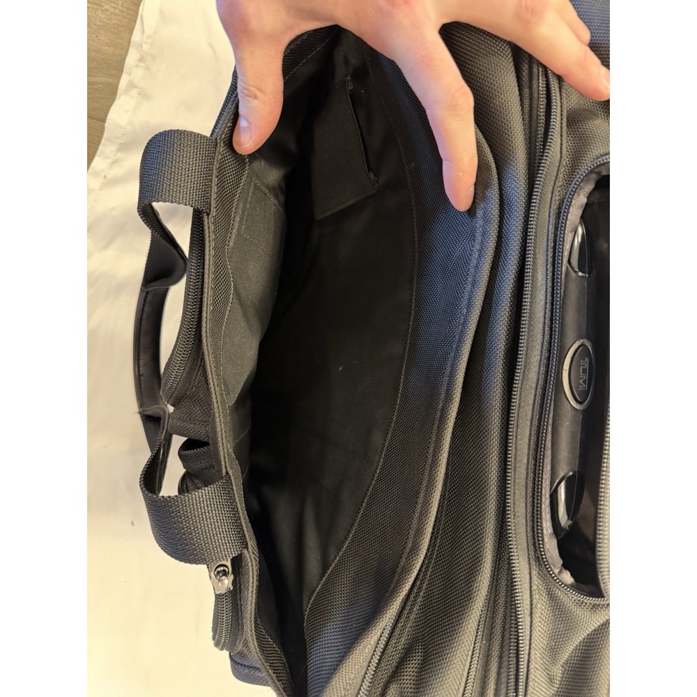 TUMI Alpha 26103D4 Black Nylon Deluxe Expandable Wheeled Rolling Briefcase - Picture 4 of 16
